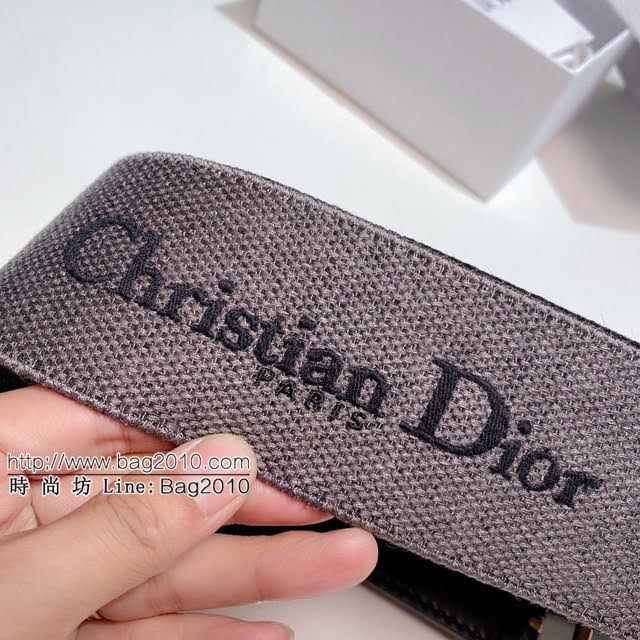 Dior女士腰帶 迪奧Christian Dior刺繡帆布皮帶  jjp1976